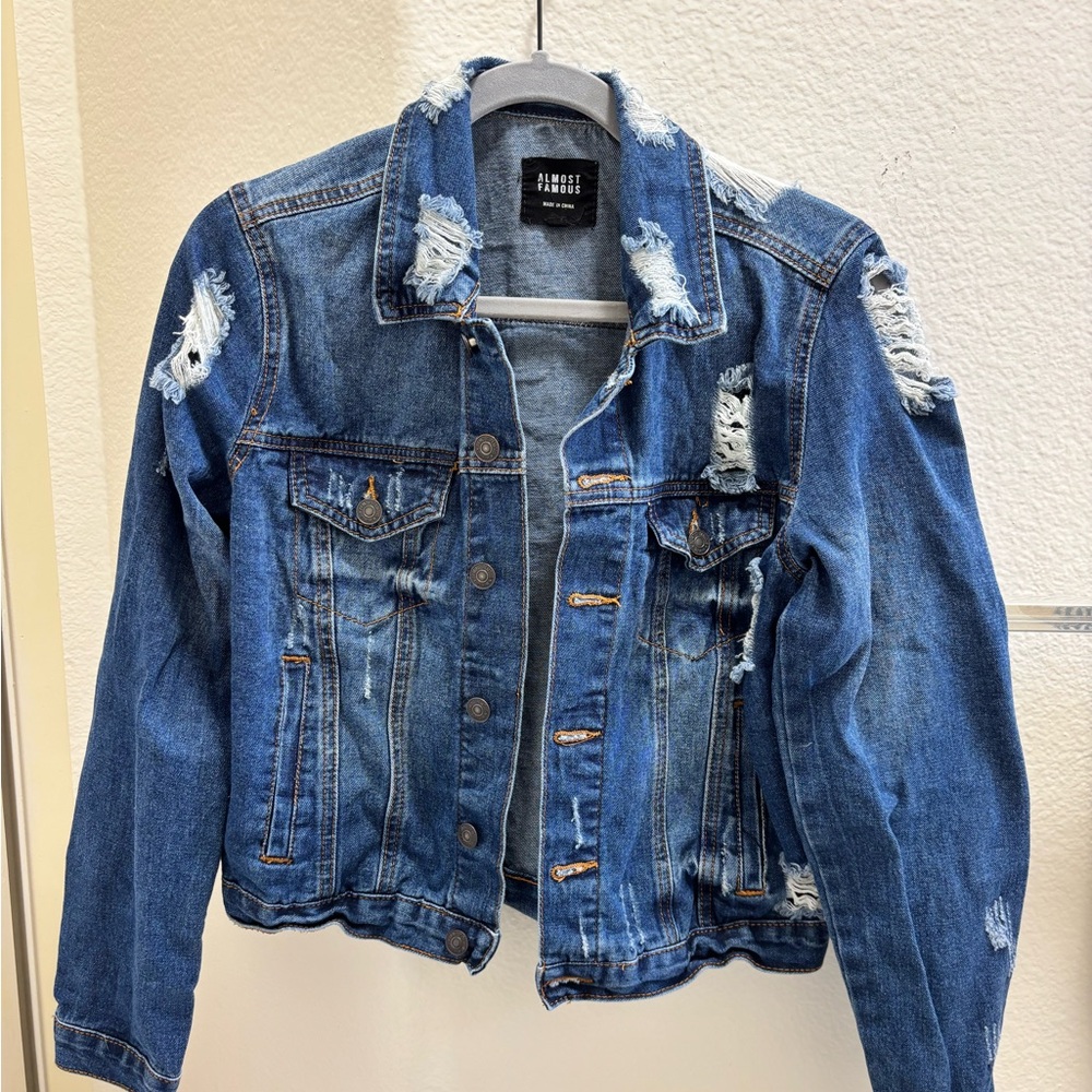 Ambiance Ripped Blue Jean Jacket
